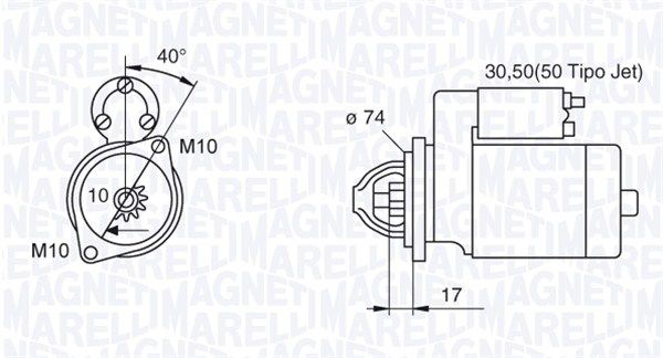 MAGNETI MARELLI Käynnistinmoottori 063280057010